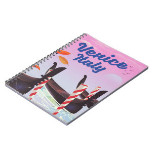 Caderno Espiral Impressão de férias de gôndola em Veneza, Itália.