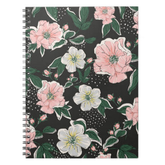 Caderno Espiral Impressão de fundo Vintage sem costura Padrão de V