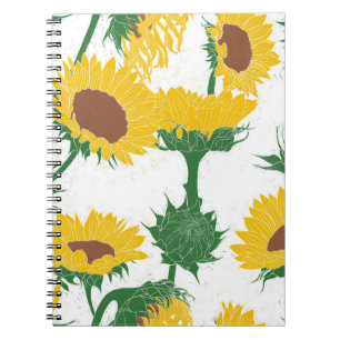 Caderno Espiral Impressão de madeira Amarelo de girassol