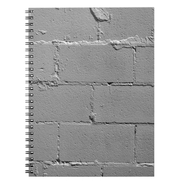 Caderno Espiral Impressão de Muro de Bloco de Cimento Grande Textu (Frente)