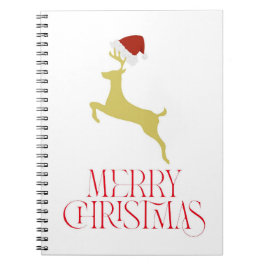 Caderno Espiral Impressão de Natal vermelha da moda