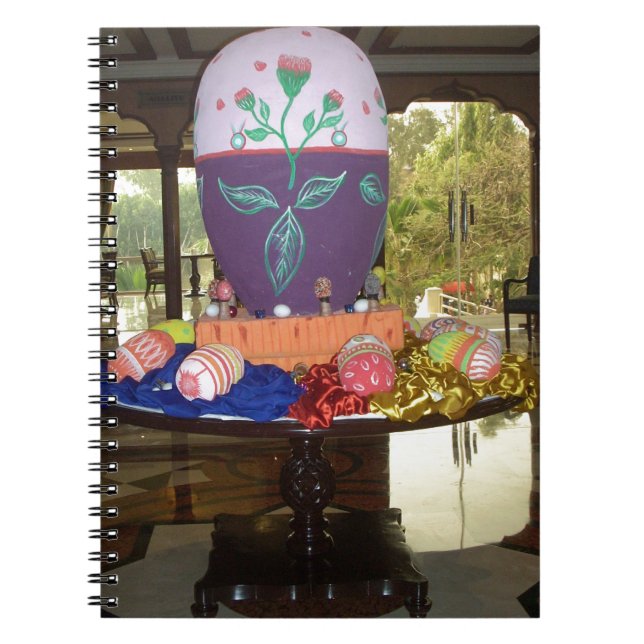 Caderno Espiral Impressão de Ovos de Páscoa Decorados (Frente)