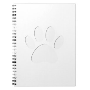 Caderno Espiral Impressão de Pata de Cachorro Cortada em Papel