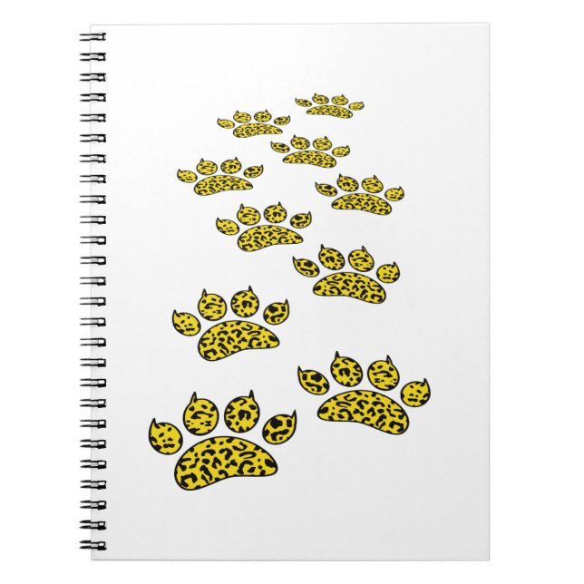 Caderno Espiral Impressão de Pata Leopardo (Frente)