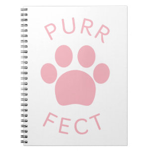 Caderno Espiral Impressão de Pata Rosa Perfeita do Gato