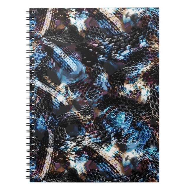 Caderno Espiral impressão de réptil de cobra de abstrato (Frente)