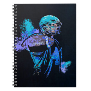 Caderno Espiral Impressão de Tela do Jogador de Futebol