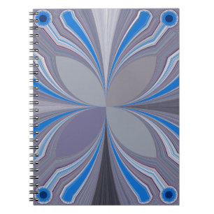 Caderno Espiral Impressão de Textura de Bolinhas de Cinza Azul