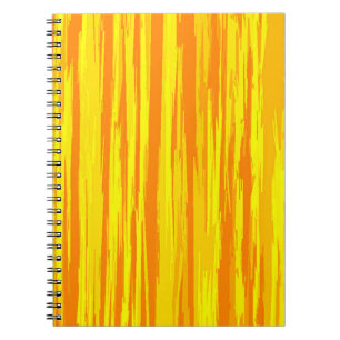 Caderno Espiral Impressão de Textura de Madeira Corante Amarelo