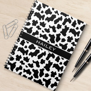 Caderno Espiral Impressão de Vaca de Animais Pretos e Brancos