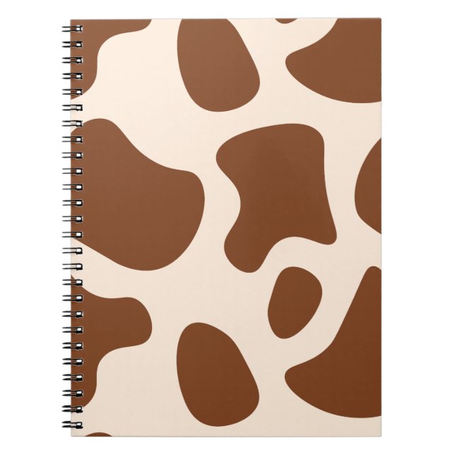 Caderno Espiral Impressão de vaca rosa e castanha (Frente)