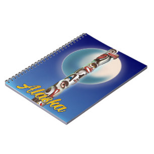 Caderno Espiral Impressão de viagem do Totem Pole do Alasca