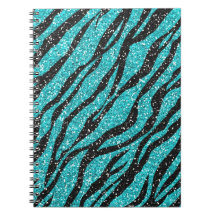 Impressão de Zebra com Glitter Turquesa