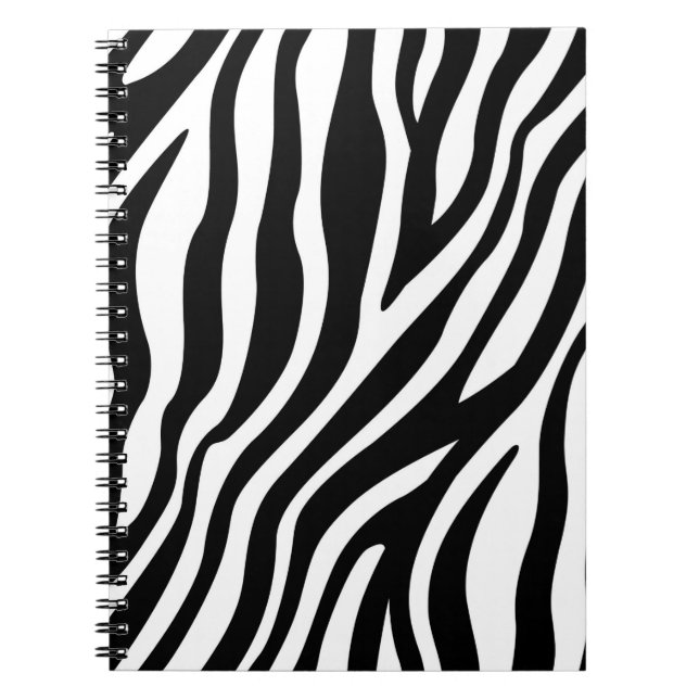 Caderno Espiral Impressão de Zebra Preto e Branco (Frente)