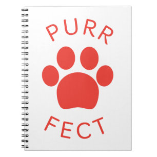 Caderno Espiral Impressão do Cat Perfect Red Purr Paw