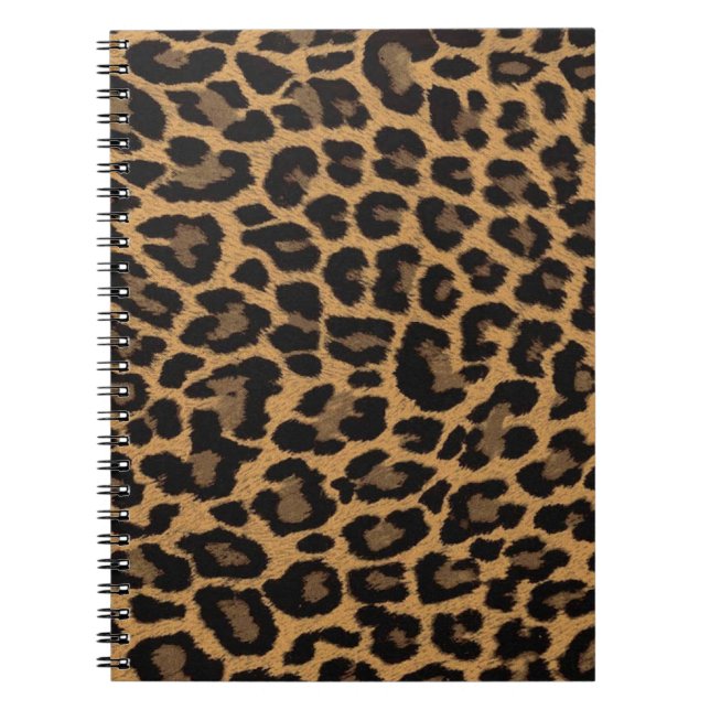 Caderno Espiral impressão do leopardo do falso (Frente)