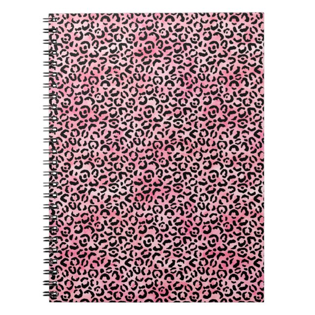Caderno Espiral Impressão do Leopardo Rosa Negra (Frente)