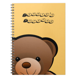 Caderno Espiral Impressão do urso de ursinho personalizado