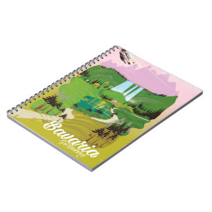 Caderno Espiral Impressão do viagem da paisagem de Baviera