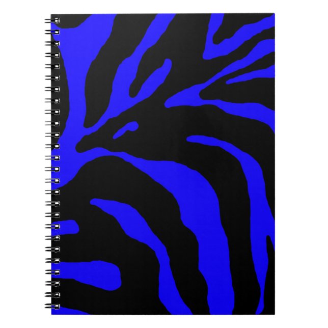 Caderno Espiral Impressão em animais com faixa de zebra azul (Frente)