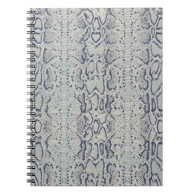Caderno Espiral Impressão em animais de cinza e Cobra azul (Frente)