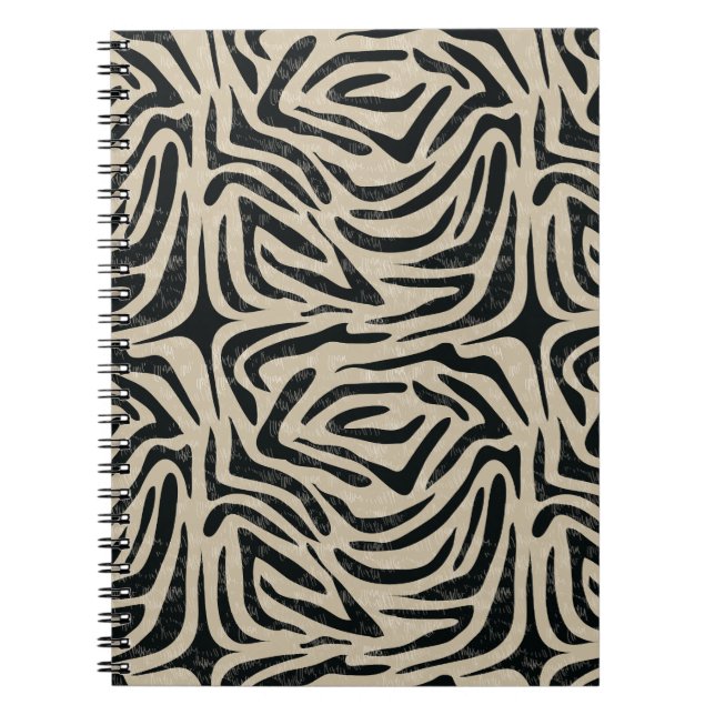 Caderno Espiral Impressão em animais zebra branca negra (Frente)