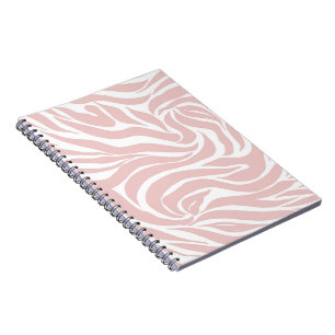 Caderno Espiral Impressão em branco de zebra rosa-rosa-esbranqui