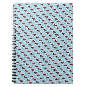Caderno Espiral Impressão floral de papoila romântico moderno