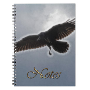 Caderno Espiral Impressão Fractal Descendente de Raven