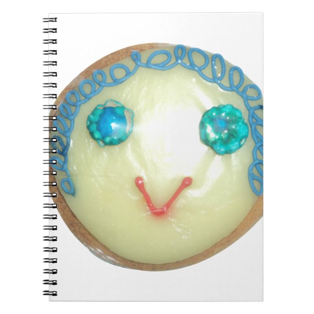 Caderno Espiral Impressão/Gráfico de Cabelo Azul Emoji Art (Frente)