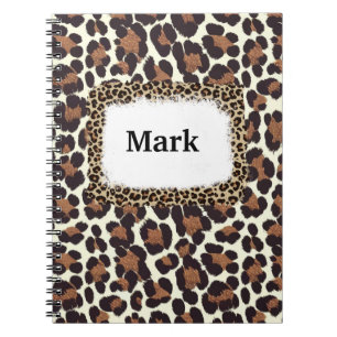 Caderno Espiral Impressão Leopard com Nome