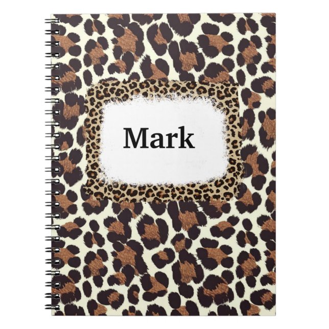 Caderno Espiral Impressão Leopard com Nome (Frente)