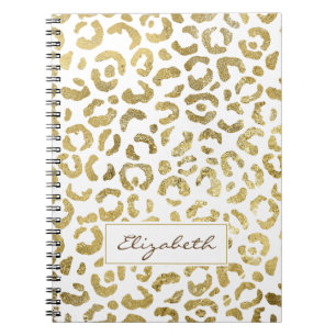 Caderno Espiral Impressão Leopard Dourada de Glam Luxuriosa
