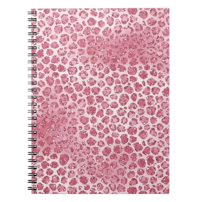 Caderno Espiral Impressão Leopard Escamuflada Rosa Cintilante (Frente)