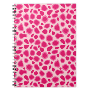 Caderno Espiral Impressão Leopard - Fuchsia e rosas claro