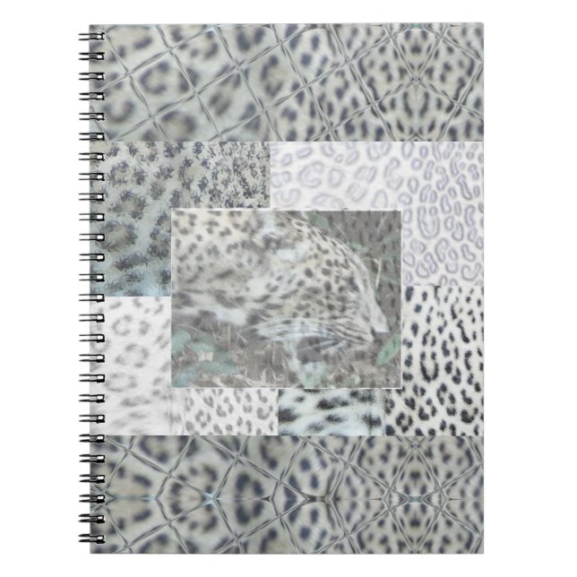Caderno Espiral Impressão Leopardo com Notebook Cabeça Leopardo (Frente)