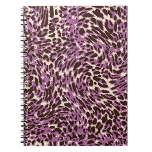 Caderno Espiral Impressão Leopardo, Padrão Animal Clássico.