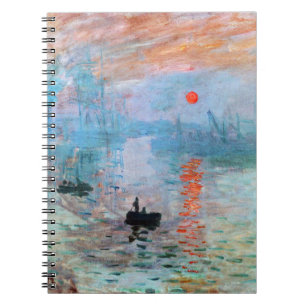 Caderno Espiral Impressão, nascer do sol por Claude Monet