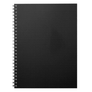 Caderno Espiral Impressão preto do estilo da fibra do carbono