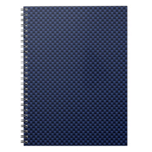 Caderno Espiral Impressão Real Blue Automotive Carbon Fiber Weave