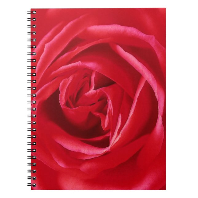 Caderno Espiral impressão rosa vermelha (Frente)