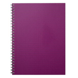 Caderno Espiral Impressão roxo do estilo da fibra do carbono de