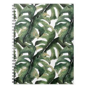 Caderno Espiral Impressão tropical em aquarela