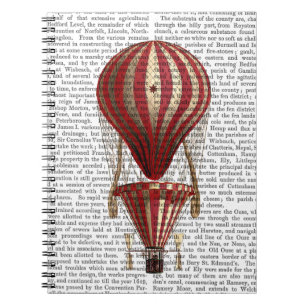 Caderno Espiral Impressão Vermelho de Balão de Ar Quente