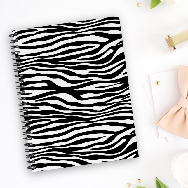 Caderno Espiral Impressão Zebra, Banhas Zebra, Preto E Branco (Criador carregado)