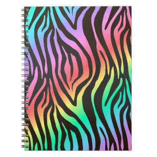 Caderno Espiral impressão zebra colorida