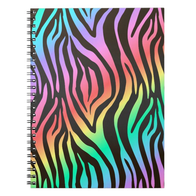 Caderno Espiral impressão zebra colorida (Frente)