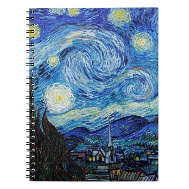 Caderno Espiral Impressionismo Vincent Van Gogh Starry Night (Frente)