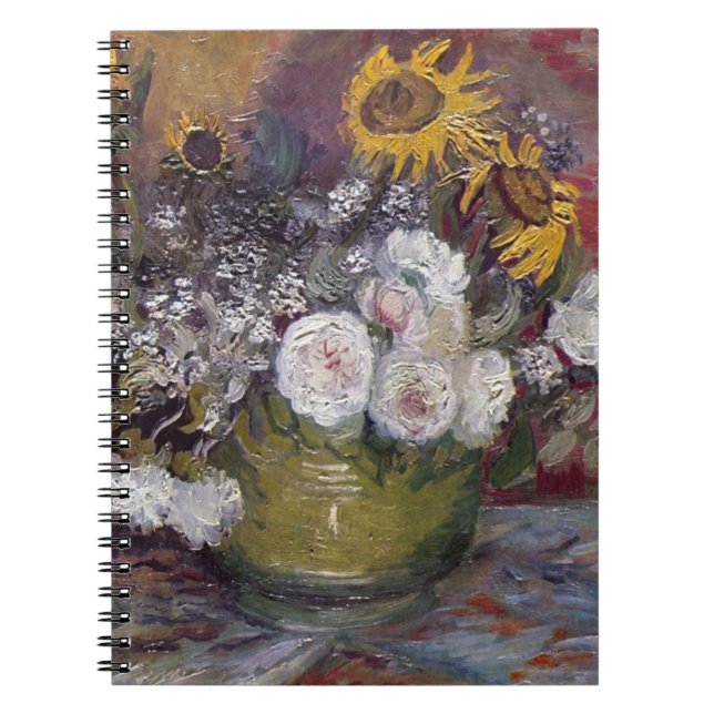 Caderno Espiral Impressionista Floral Ainda Vida - Vincent van Gog (Frente)