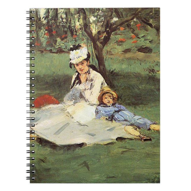 Caderno Espiral Impressionista Manet Pintura da Família Francesa (Frente)